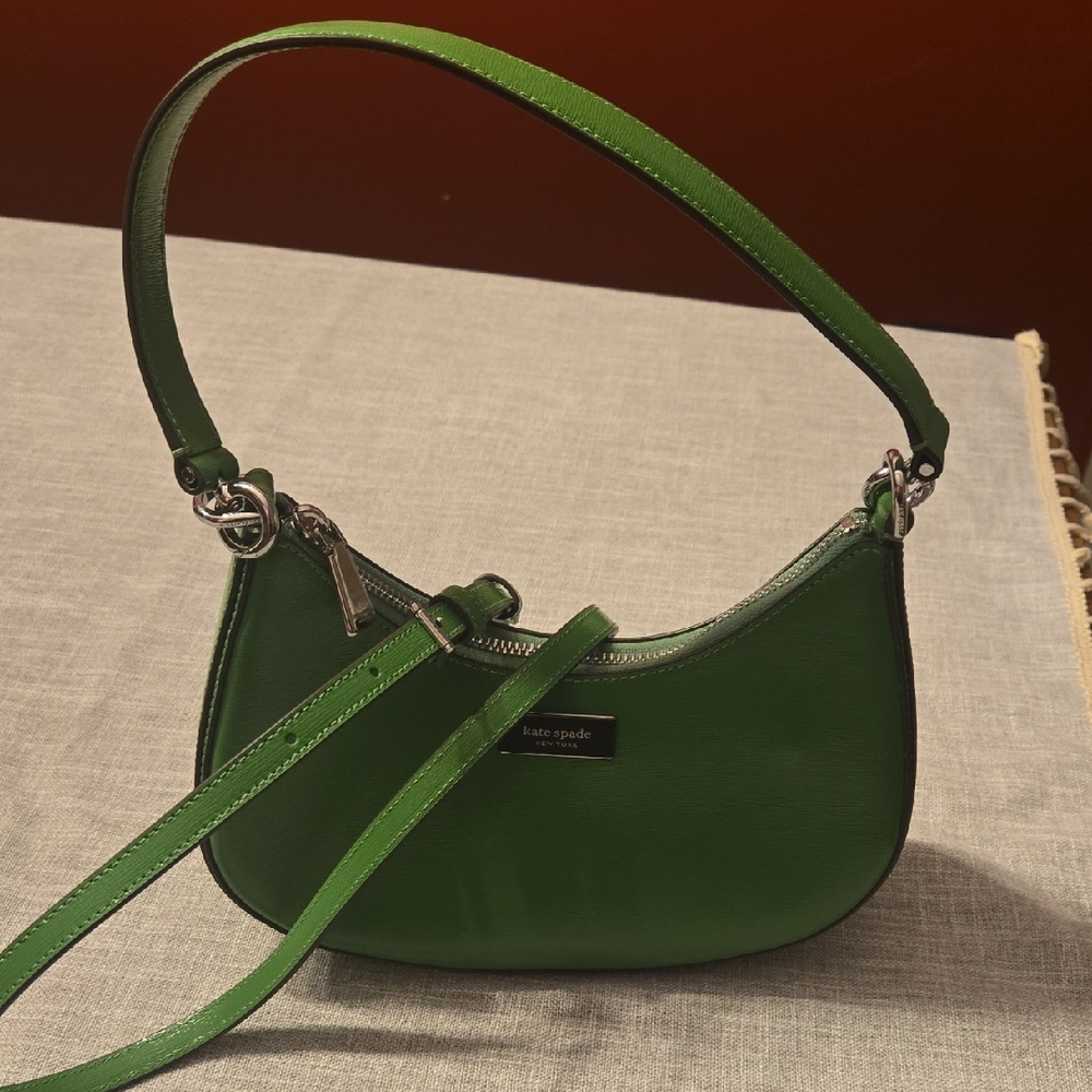 Kate Spade Sam Icon Shiny Small Convertible Crossbody In KS Green